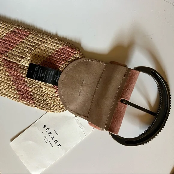 NWT Sézane Pink and Tan Carlie Belt - Picture 5 of 10